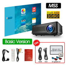 Load image into Gallery viewer, M5 M5W Full HD 1080P Projector 4K 6500 Lumens
