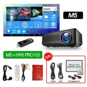 M5 M5W Full HD 1080P Projector 4K 6500 Lumens