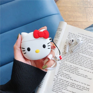 Cute Cartoon Cat Bluetooth Earphone 3D Silicone Case