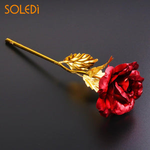 24K Gold Plated Golden Rose Flower