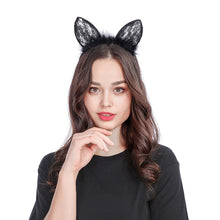 Load image into Gallery viewer, Black Cat Ears Headband
